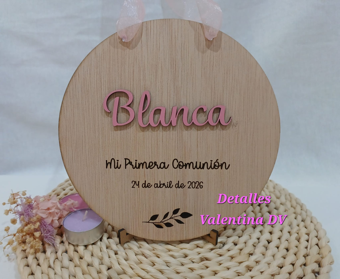 Placa silla Comunión personalizada