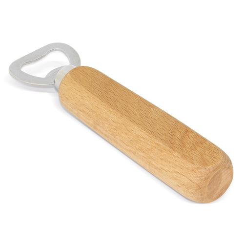 Abridor de acero inoxidable con empuñadura de madera personalizado