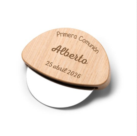 Cortapizzas de bambú personalizado a láser