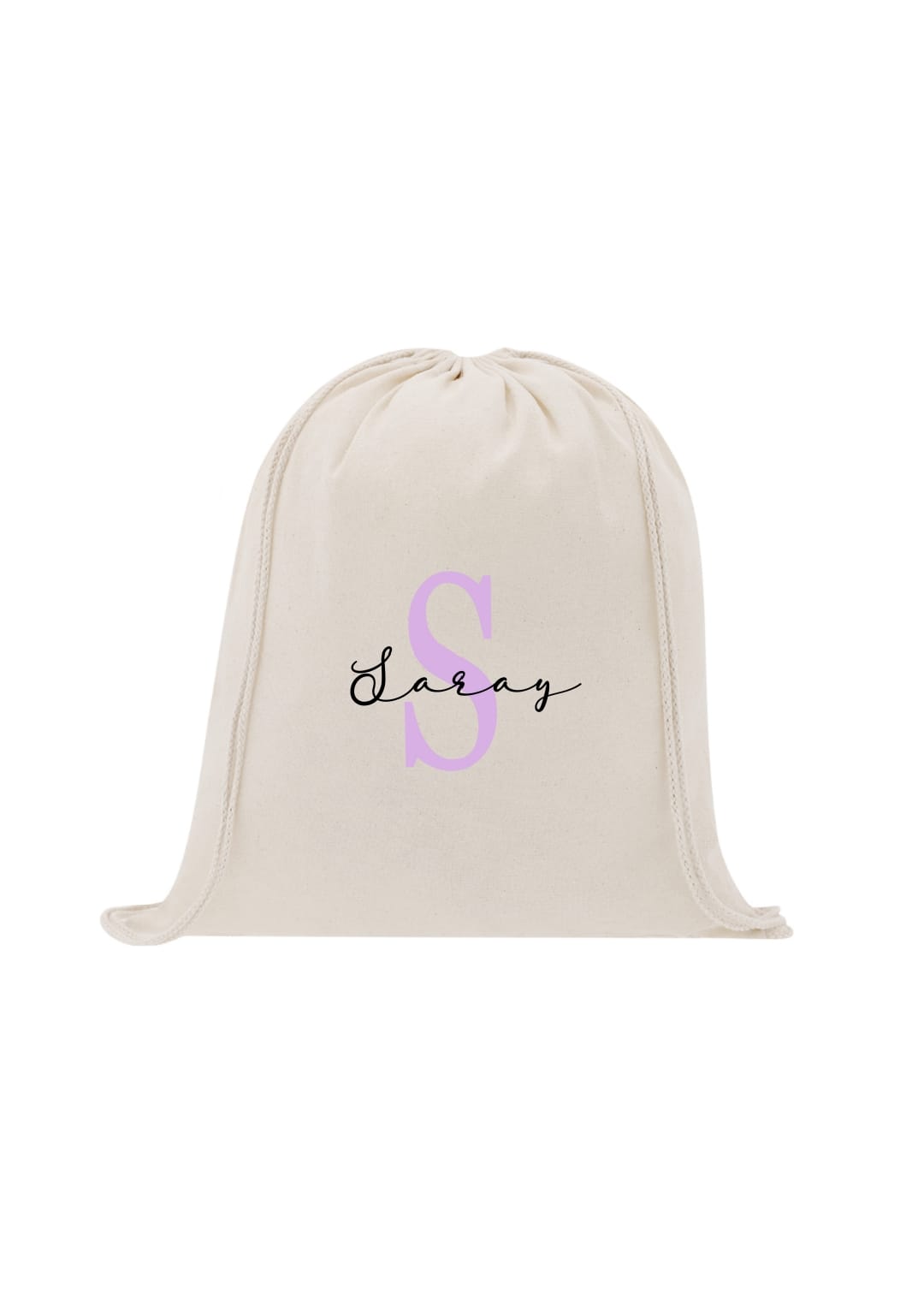 Pack personalizado de mochila de algodón y bidón con inicial y nombre