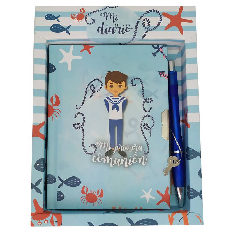 Set diario y bolígrafo Mi primera comunión niño