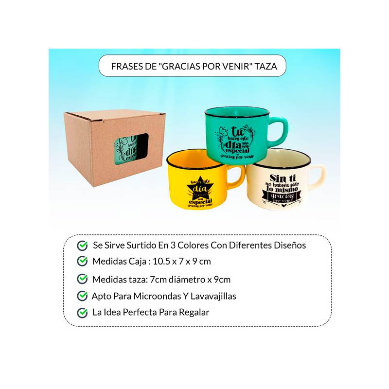 Tazas "Gracias por venir"