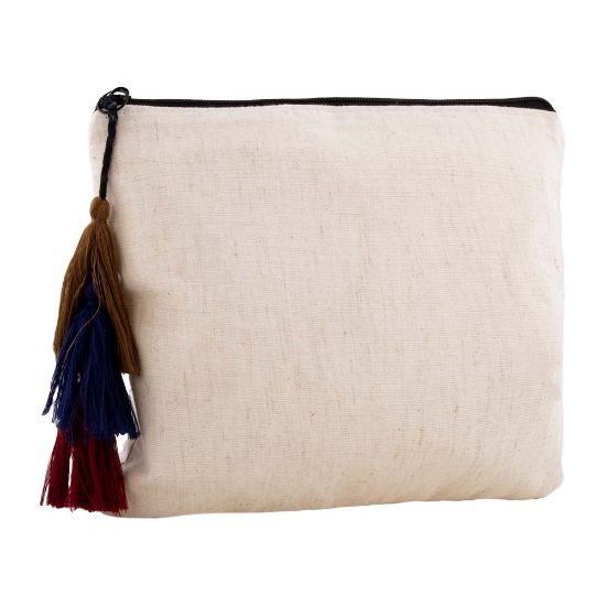 Neceser personalizado de cáñamo con borlas