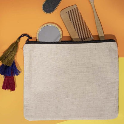 Neceser personalizado de cáñamo con borlas