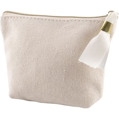 Monedero personalizado de algodón con tirador con detalle dorado