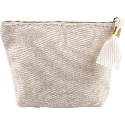 Monedero personalizado de algodón con tirador con detalle dorado