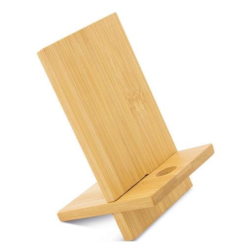 Soporte de bambú para móvil personalizado grabado a láser