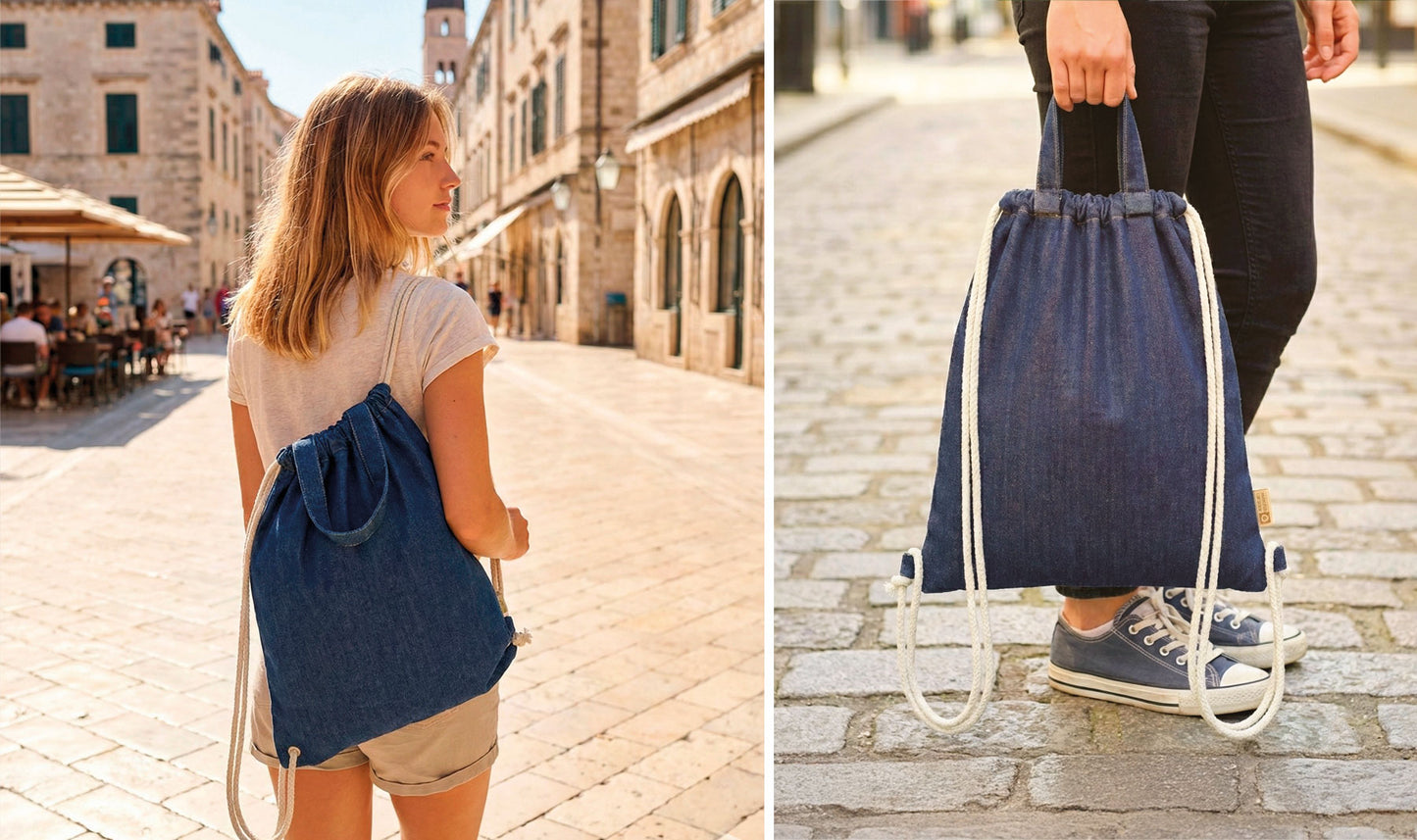 Bolsa mochila vaquera personalizada