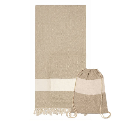 Toalla personalizada con mochila de algodón