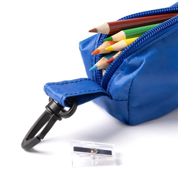 Estuche personalizado con lápices de colores y sacapuntas