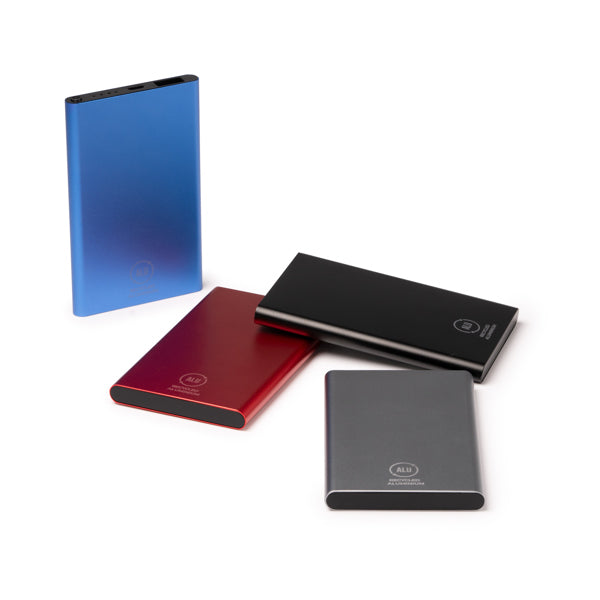 Batería externa personalizada de aluminio reciclado