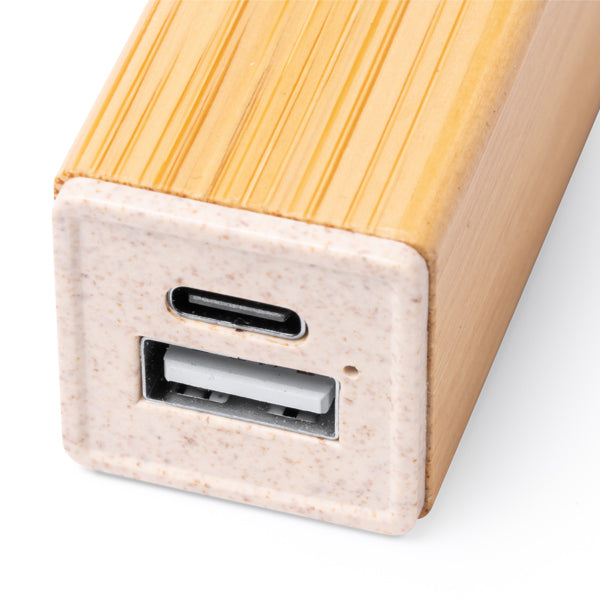 Batería externa de bambú