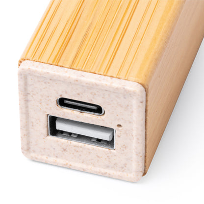 Batería externa de bambú