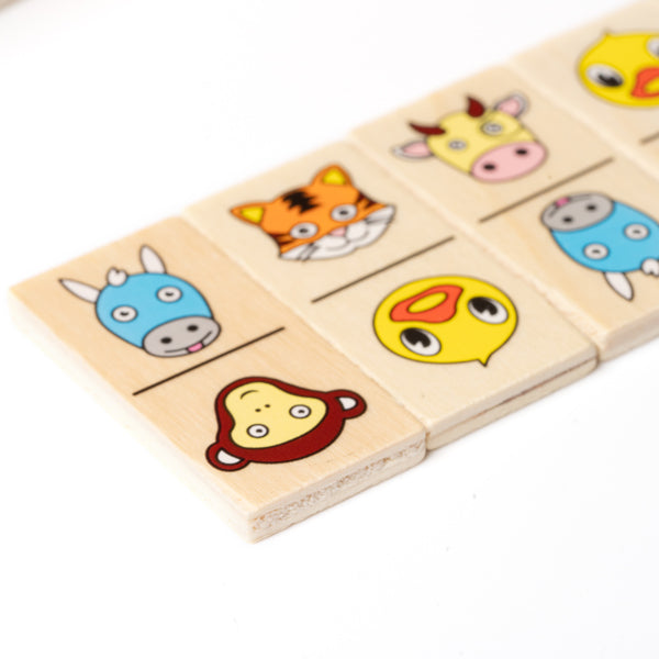 Dominó personalizado de madera infantil con diseño de animales