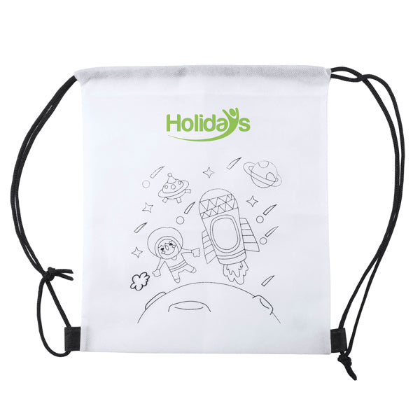 Mochila infantil de cuerdas para colorear con juego de ceras