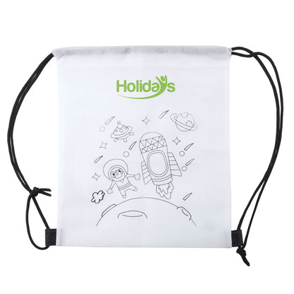 Mochila infantil de cuerdas para colorear con juego de ceras