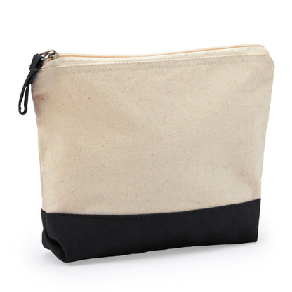 Neceser personalizado de algodón con base y tirador de color