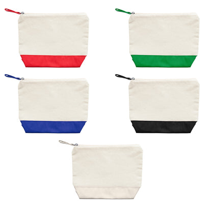 Neceser personalizado de algodón con base y tirador de color