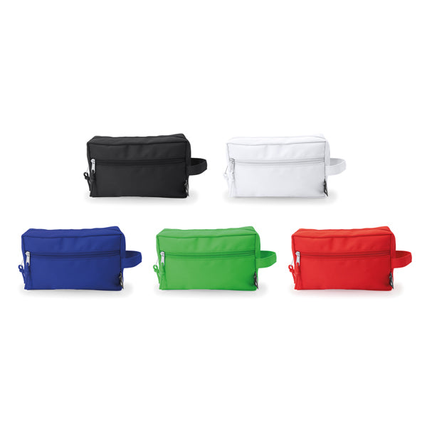 Neceser de color personalizado de poliéster con cremallera y tirador a juego