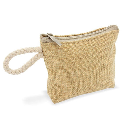 Monedero personalizado de yute con asa cordón marinero
