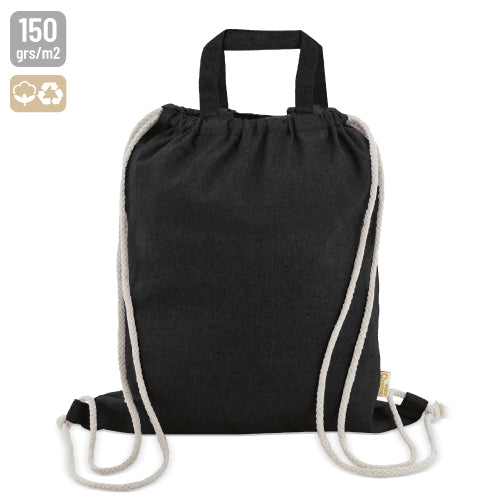 Pack bolsa mochila de algodón y bidón con inicial y nombre