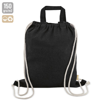 Pack bolsa mochila de algodón y bidón con inicial y nombre
