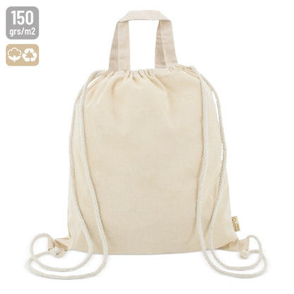 Pack bolsa mochila de algodón y bidón con inicial y nombre