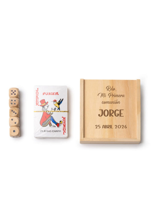 Set de 2 juegos de mesa baraja y dados