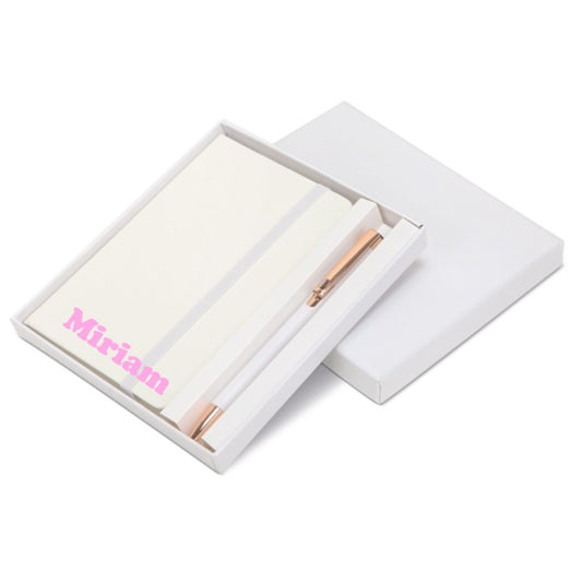 Set de cuaderno y bolígrafo personalizado