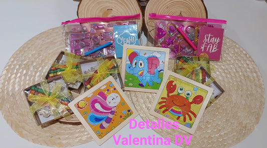 Set de 5 puzzles en madera natural