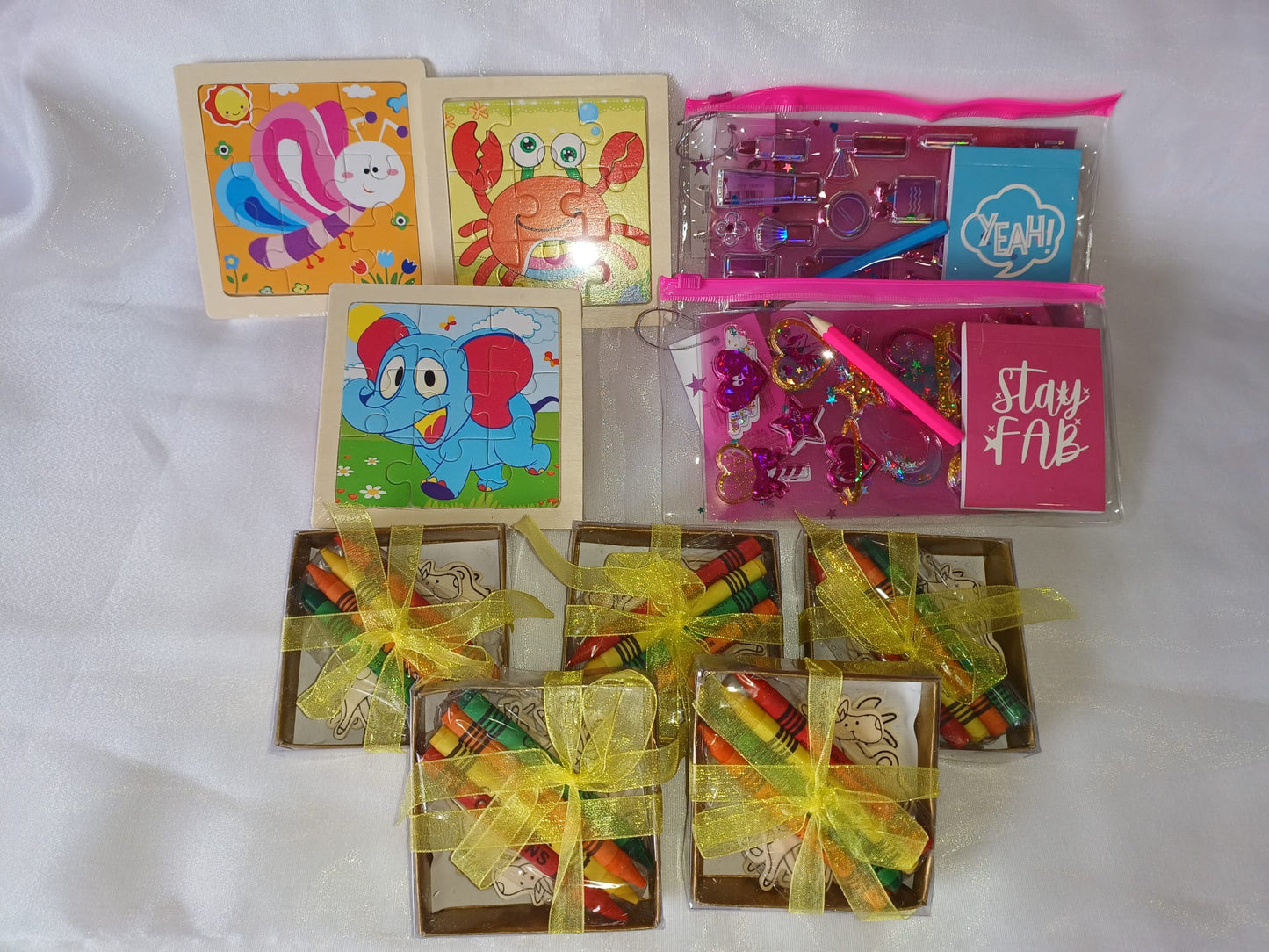 Set de 5 puzzles en madera natural