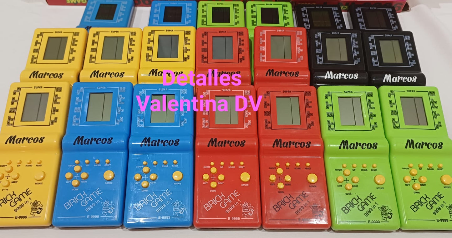 Consola retro juegos brick tetris en caja