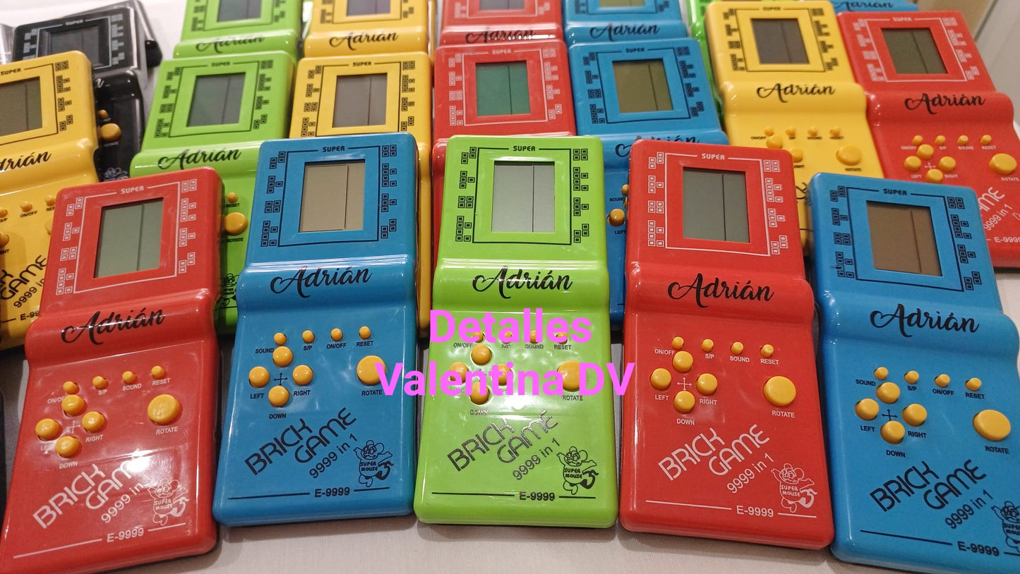 Consola retro juegos brick tetris en caja