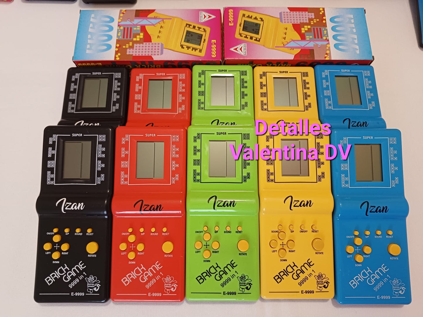 Consola retro juegos brick tetris en caja