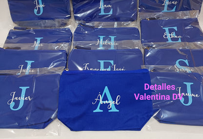 Neceser de color personalizado de poliéster con cremallera y tirador a juego