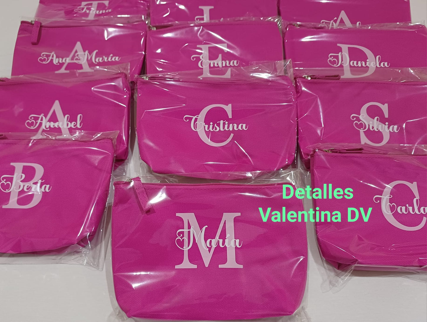 Neceser de color personalizado de poliéster con cremallera y tirador a juego