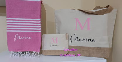 Bolsa personalizada de hombro de algodón y yute