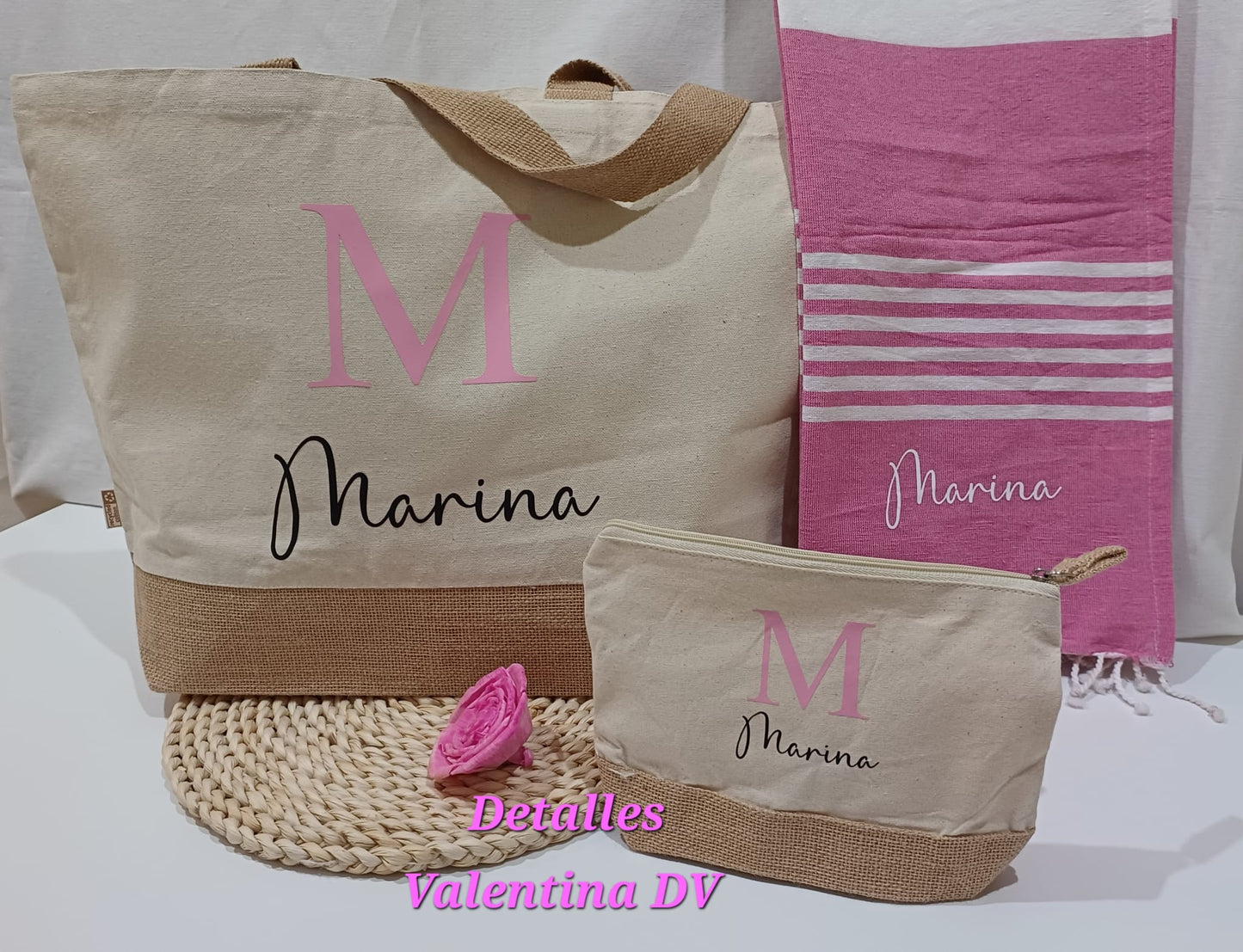 Bolsa personalizada de hombro de algodón y yute