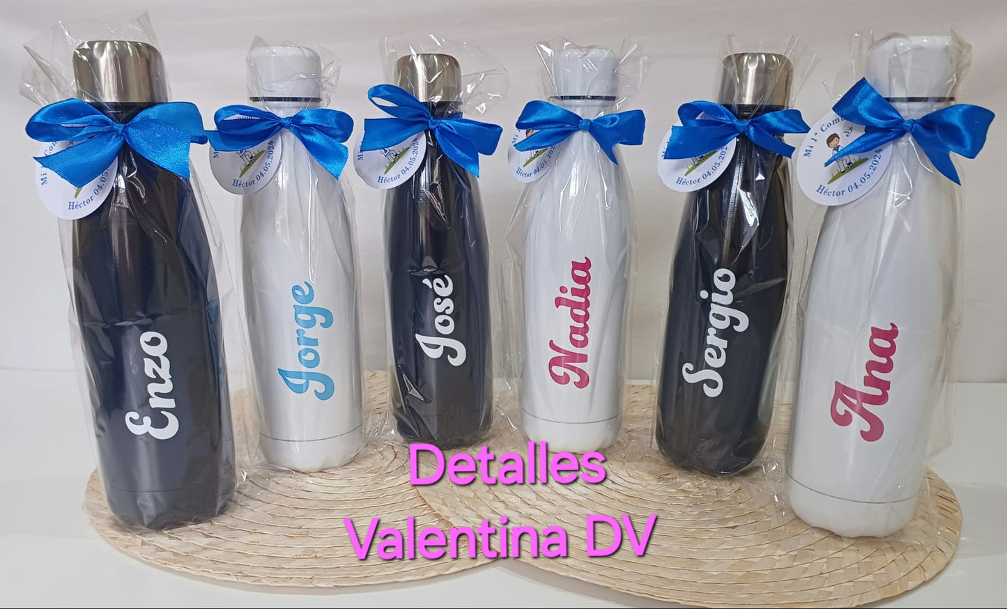 Botella 700 ml. en color con nombre