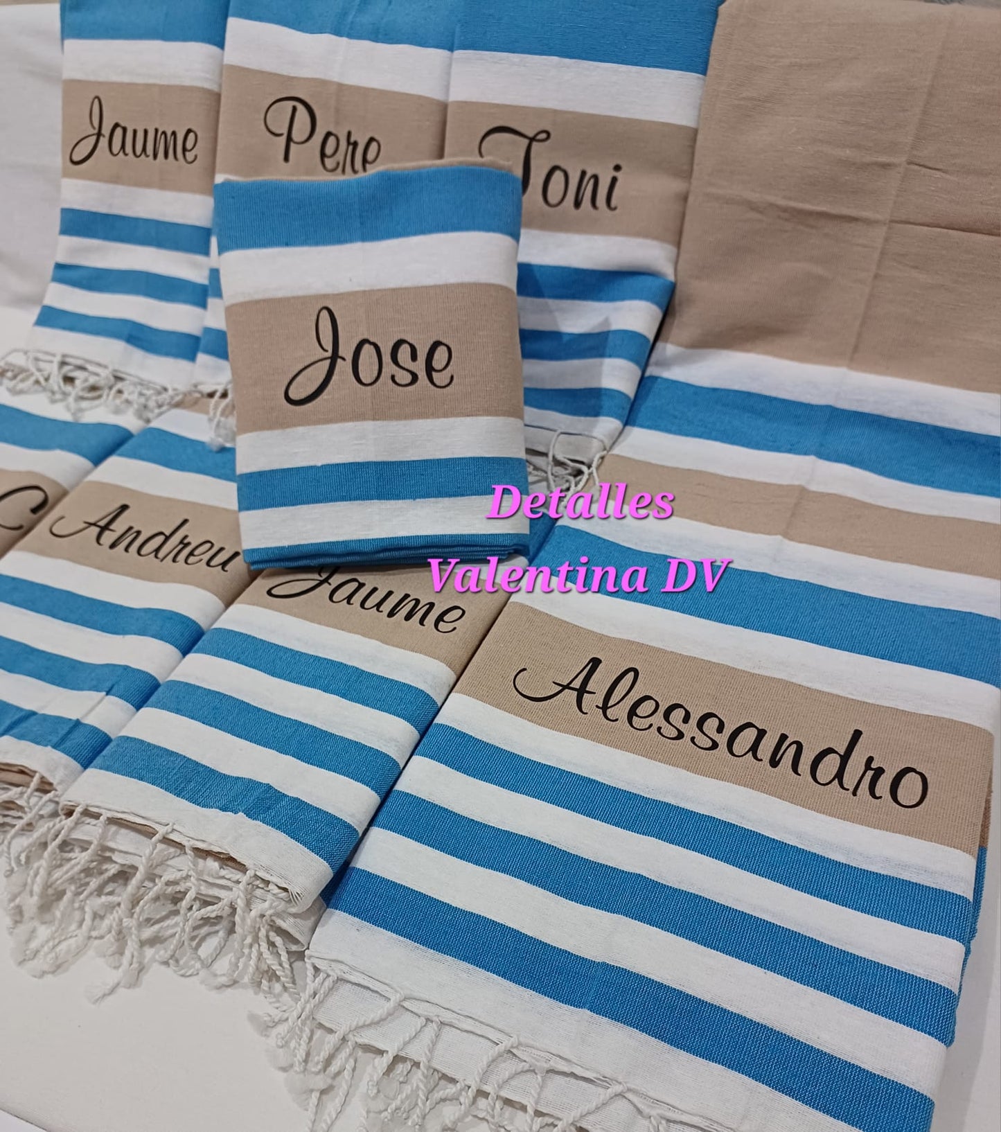 Toalla pareo personalizada de algodón con tres tonalidades