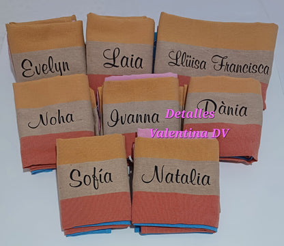 Toalla pareo personalizada de algodón multicolor