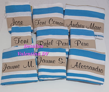 Toalla pareo personalizada de algodón con tres tonalidades