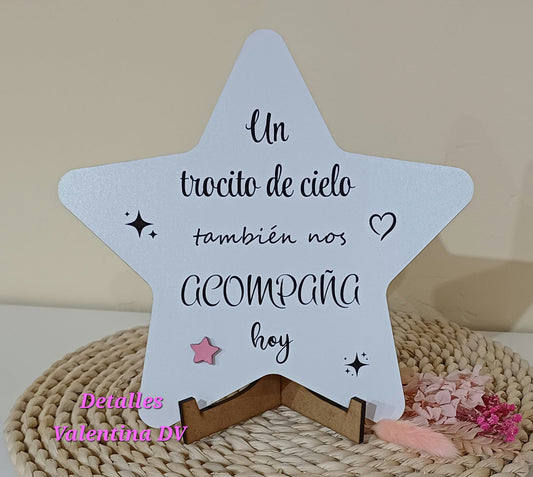 Estrella de madera " Un trocito de cielo..."
