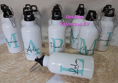 Pack personalizado de mochila de algodón y bidón con inicial y nombre