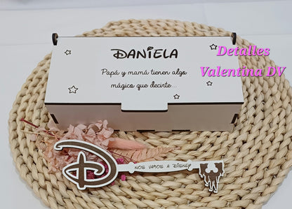 Llave mágica Disney personalizada con caja