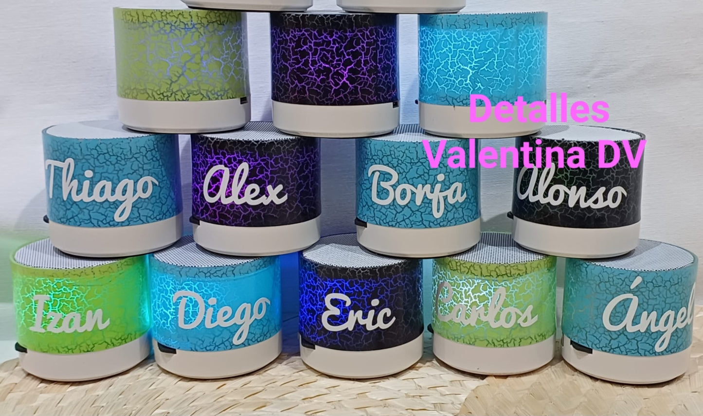 Mini Altavoz Bluetooth con luz led + radio + usb  personalizado