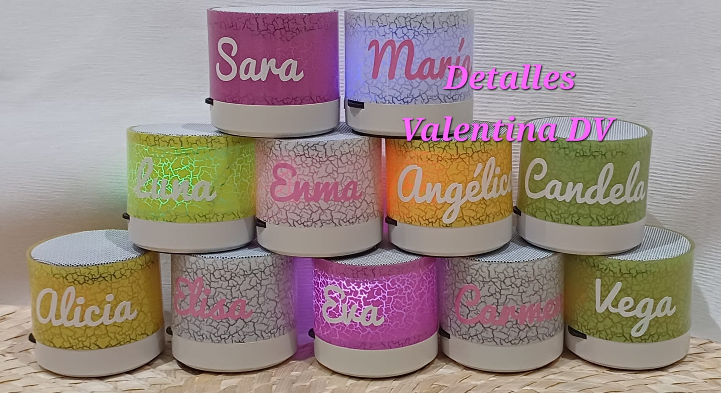 Mini Altavoz Bluetooth con luz led + radio + usb  personalizado