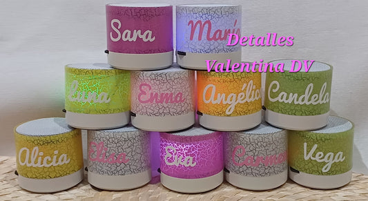 Mini Altavoz Bluetooth con luz led + radio + usb  personalizado