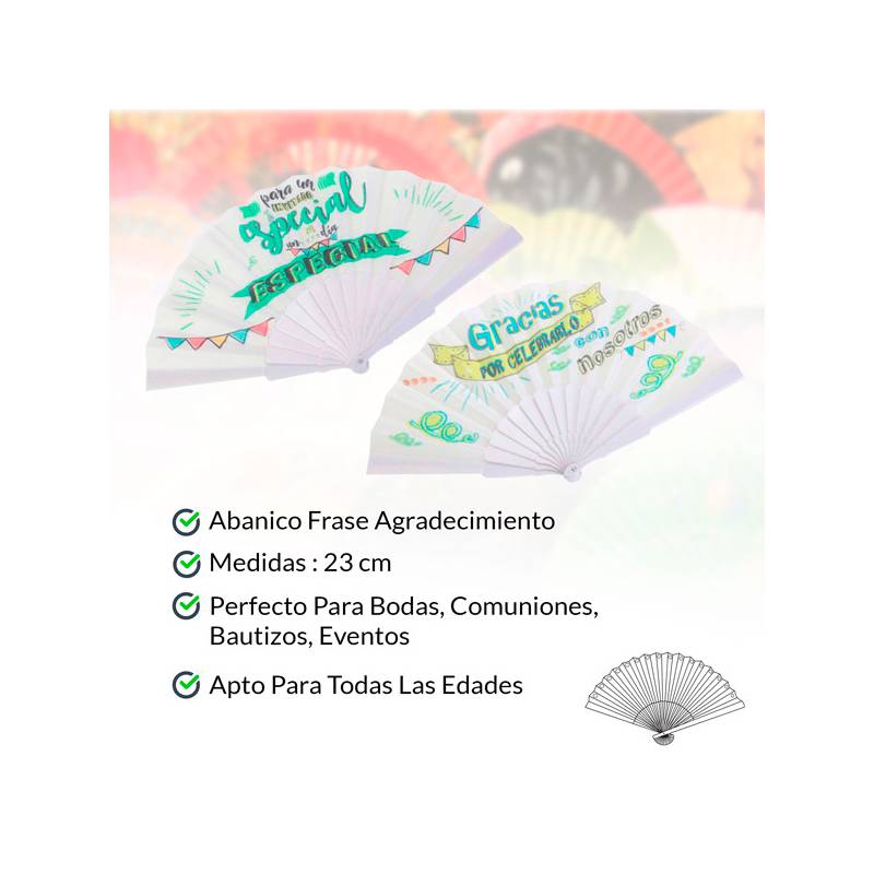 Abanico de tela frases