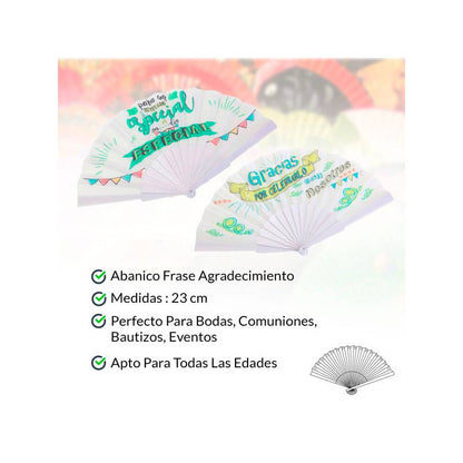 Abanico de tela frases